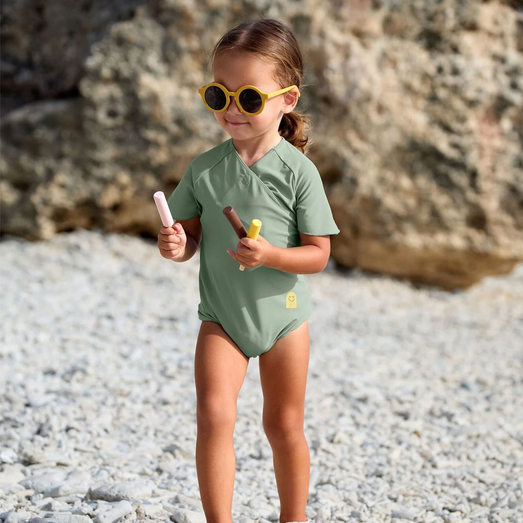 Maillot de Bain 1 Pièce Manches Courtes Vert - LÄSSIG
