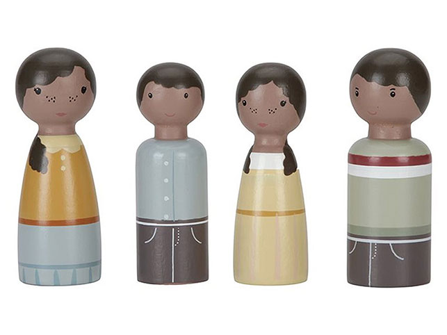 Lot de 4 Poupées en Bois Famille Evi - Little Dutch