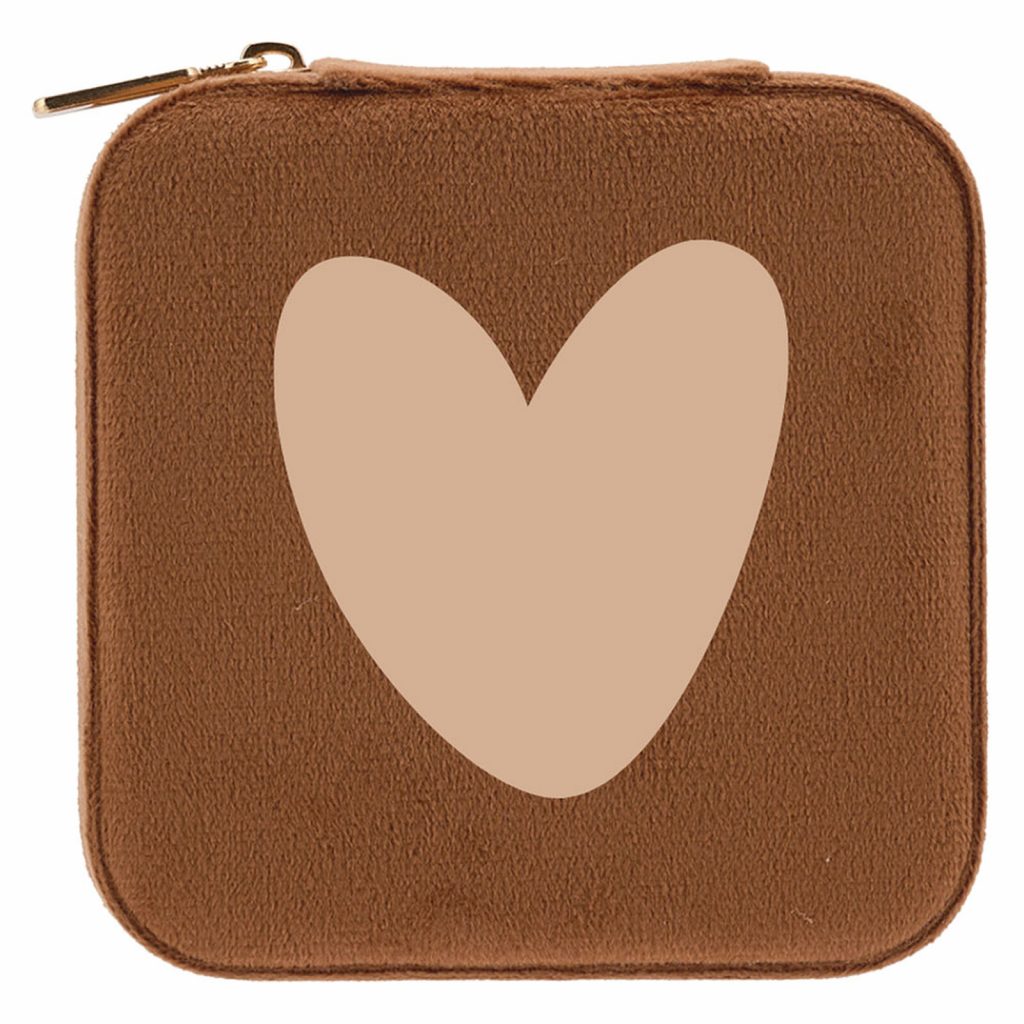 Boîte à Bijoux Chocolat Cœur Beige - Atelier Wagram