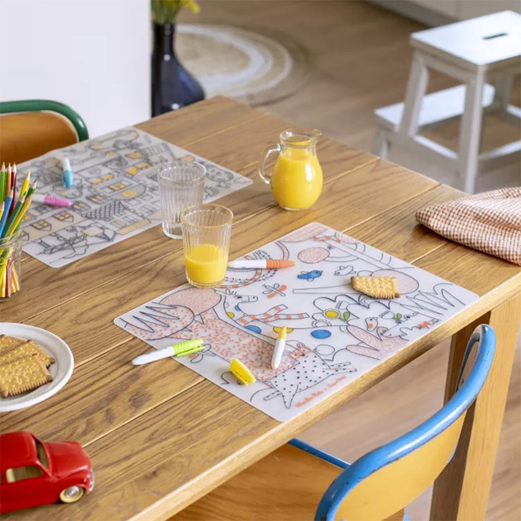 Set de Table à Colorier et ses 5 feutres Les Toupits - Super Petit