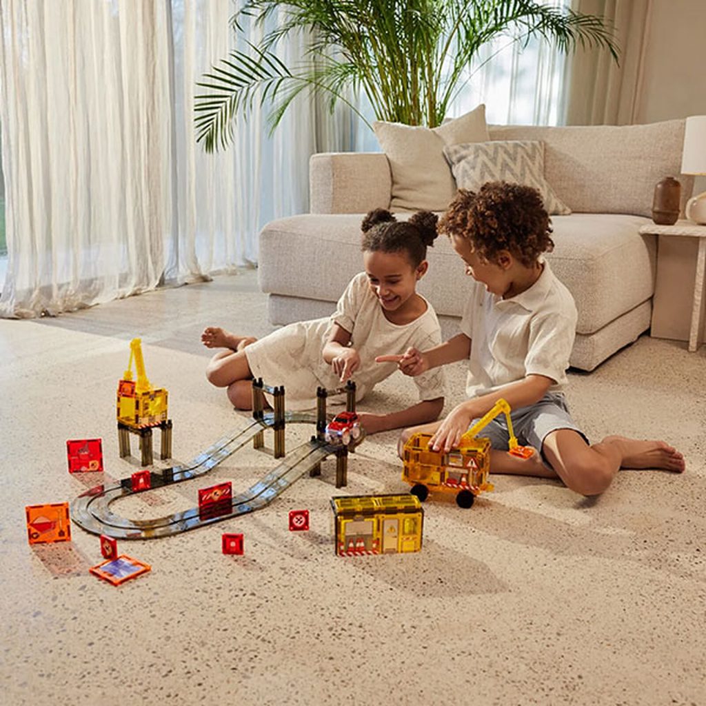 Kit de 48 Tuiles Aimantées Chantier de Construction - Cleverclixx