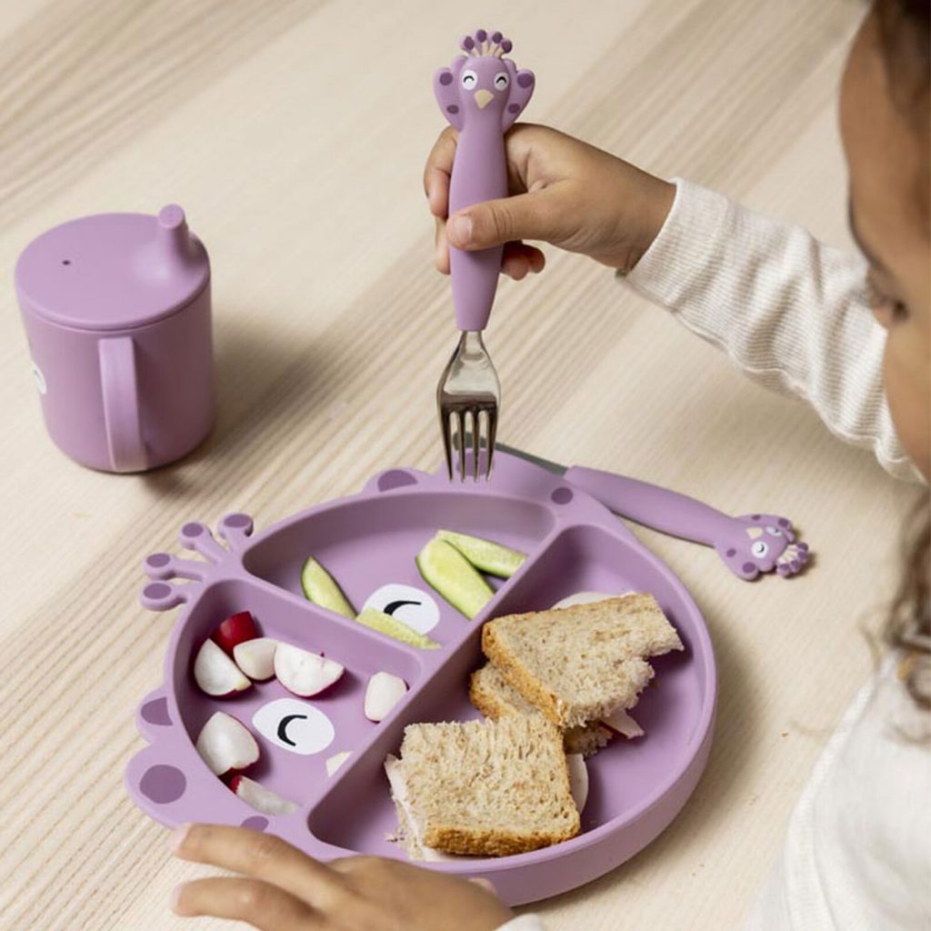 Assiette en Silicone avec Ventouse - Mrs. Peacock, Trixie Baby
